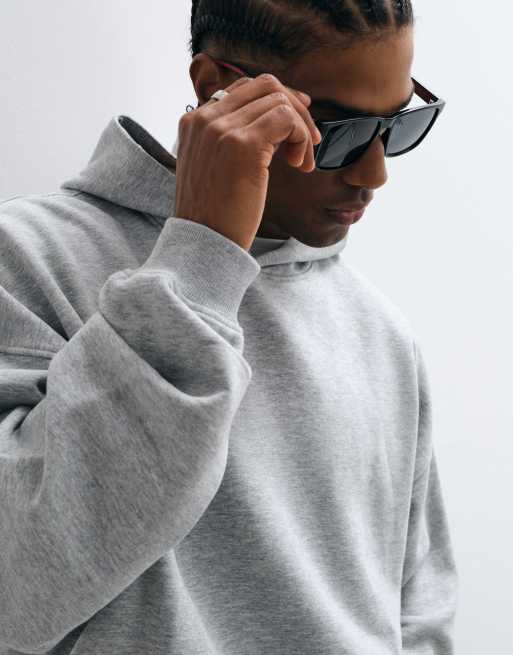 ASOS DESIGN essentials extreme oversized hoodie in grey marl, 4 of 5