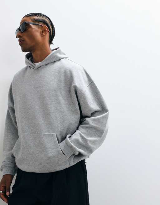 ASOS DESIGN essentials extreme oversized hoodie in grey marl, 5 of 5