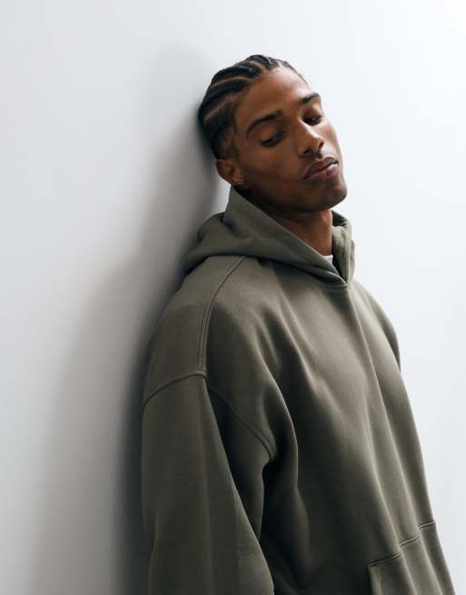 ASOS DESIGN essentials extreme oversized hoodie in khaki, 4 of 5