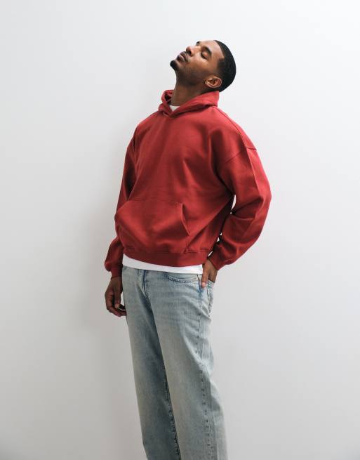 ASOS DESIGN essentials extreme oversized hoodie in Rosewood, 2 of 5
