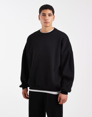 ASOS DESIGN essentials extreme oversized sweatshirt in black | ASOS