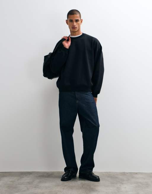 ASOS DESIGN essentials extreme oversized sweatshirt in black, 2 of 5