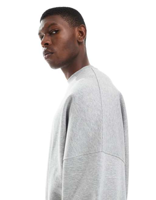 ASOS DESIGN essentials extreme oversized sweatshirt in grey marl, 4 of 5