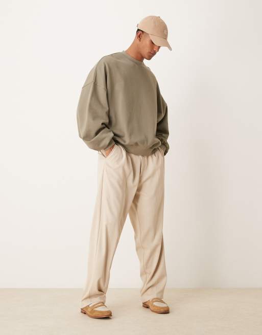 ASOS DESIGN essentials extreme oversized sweatshirt in khaki | ASOS