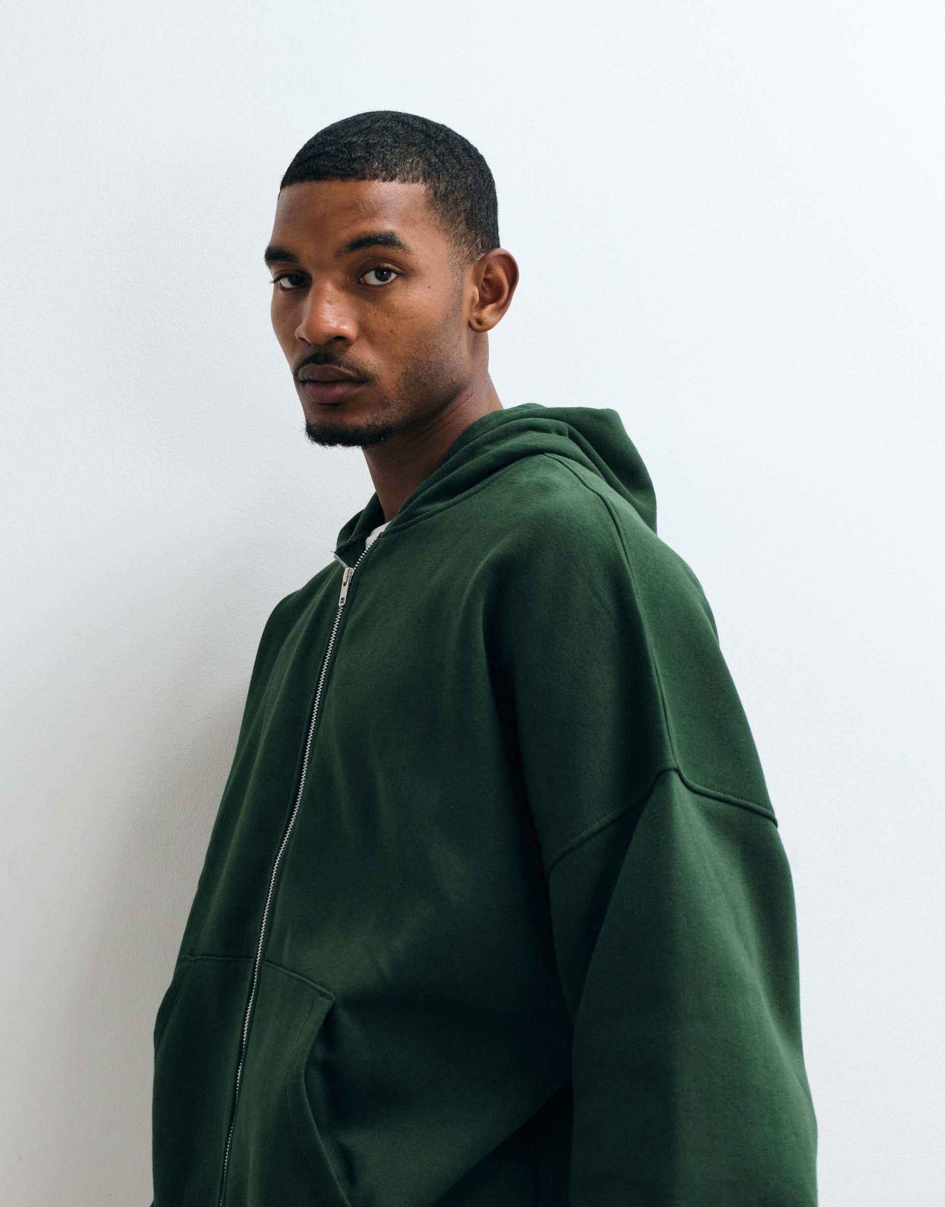 ASOS DESIGN essentials extreme oversized zip through hoodie in green