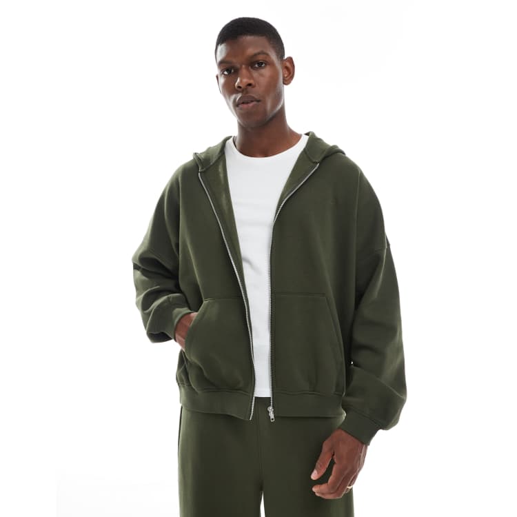ASOS DESIGN essentials extreme oversized zip through hoodie