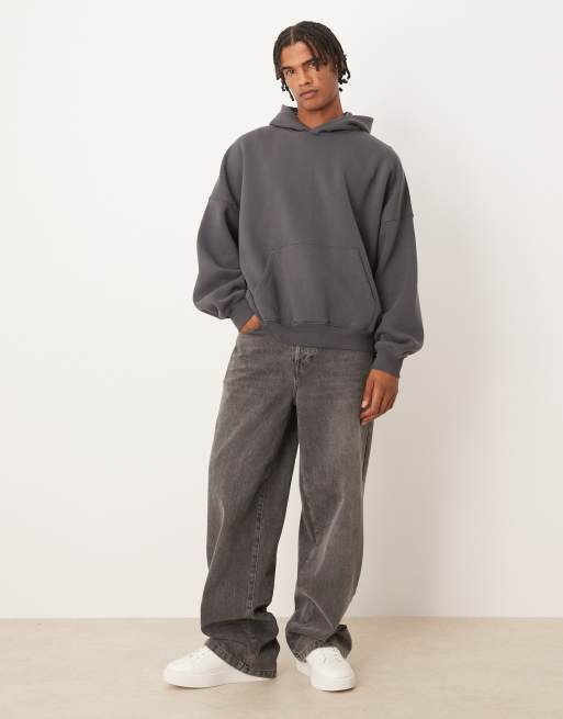 ASOS DESIGN – Essentials – Extremer Oversize-Kapuzenpullover in Grau , 2 von 5