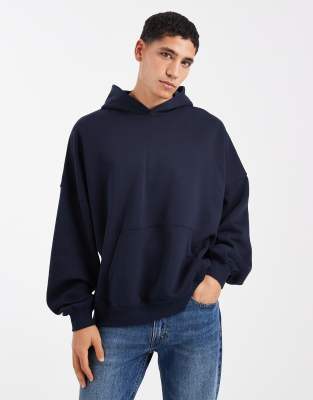 Essentials - Extremer Oversize-Kapuzenpullover in Marineblau Marineblau XL