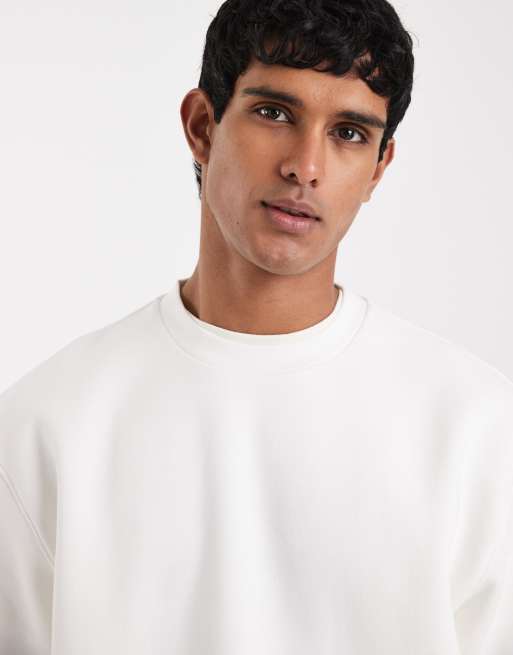 ASOS DESIGN - Essentials - Felpa comoda bianco sporco, 3 di 5