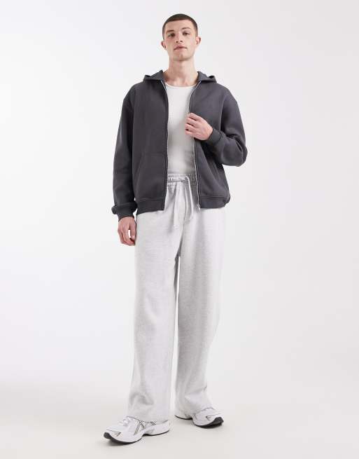 ASOS DESIGN - Essentials - Felpa con cappuccio antracite comoda con zip, 2 di 5
