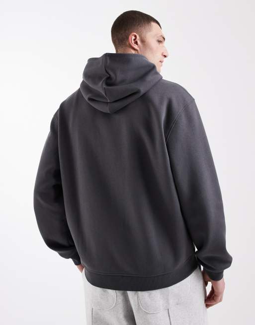 ASOS DESIGN - Essentials - Felpa con cappuccio antracite comoda con zip, 3 di 5