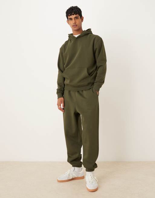ASOS DESIGN - Essentials - Felpa con cappuccio kaki vestibilità comoda , 2 di 5