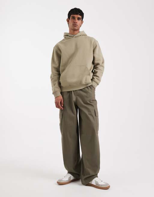 ASOS DESIGN - Essentials - Felpa con cappuccio kaki vestibilità comoda, 2 di 5
