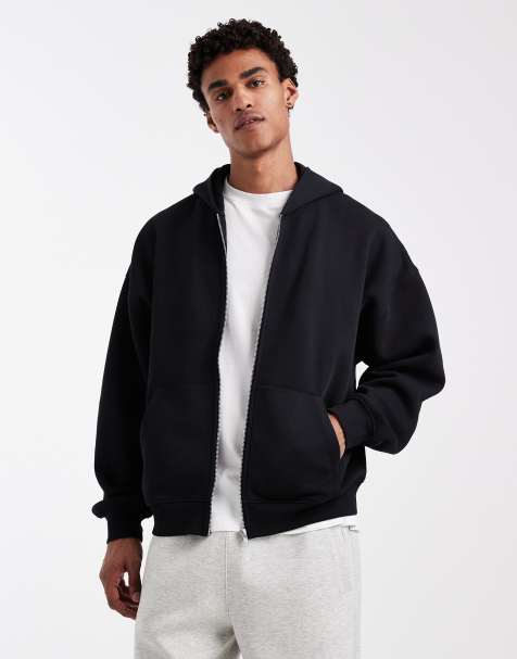 ASOS DESIGN - Essentials - Felpa con cappuccio super oversize nera con zip - view 1