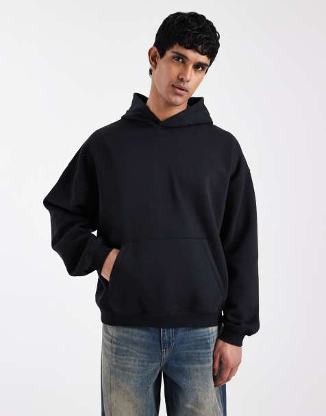 ASOS DESIGN - Essentials - Felpa con cappuccio super oversize nera - view 1