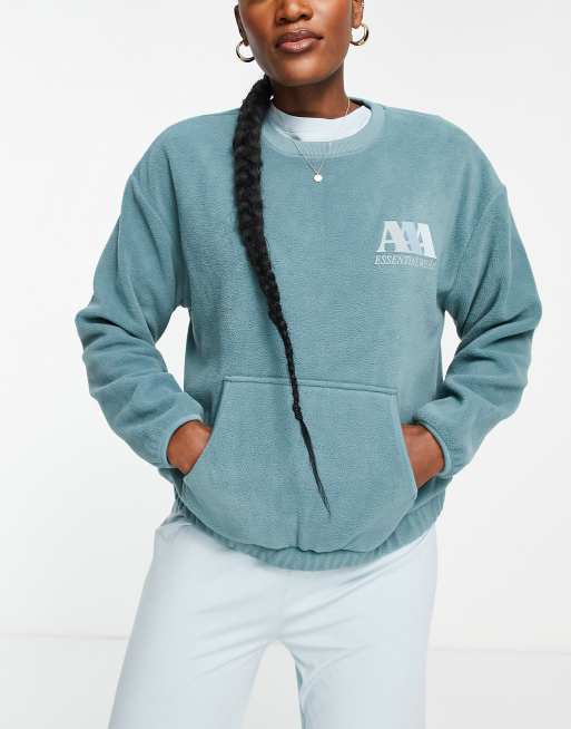 ASOS DESIGN - Essentials - Felpa da casa blu in micropile