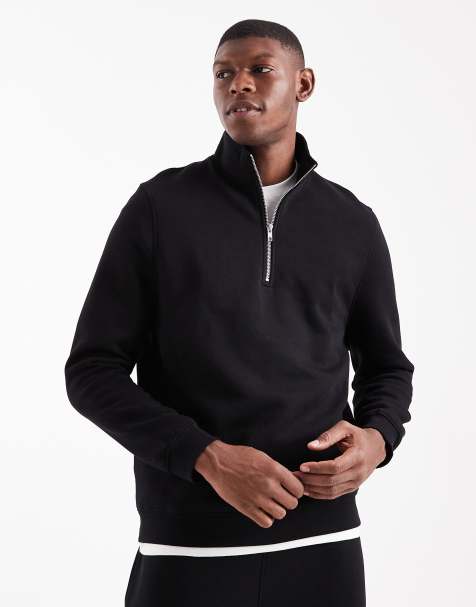 ASOS DESIGN - Essentials - Felpa nera con zip corta - view 1