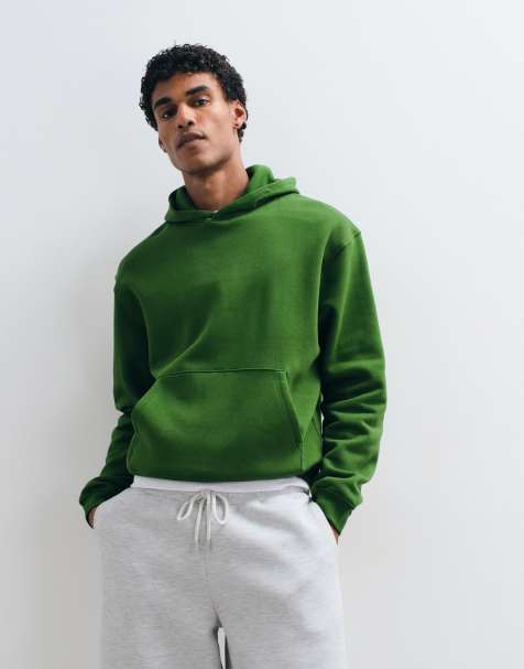 ASOS DESIGN - Essentials - Felpa squadrata vestibilità comoda verde con cappuccio - view 1