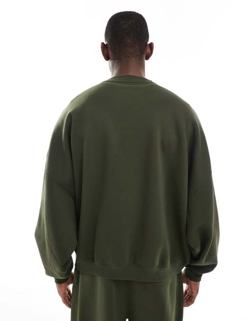 ASOS DESIGN - Essentials - Felpa super oversize kaki , 3 di 5