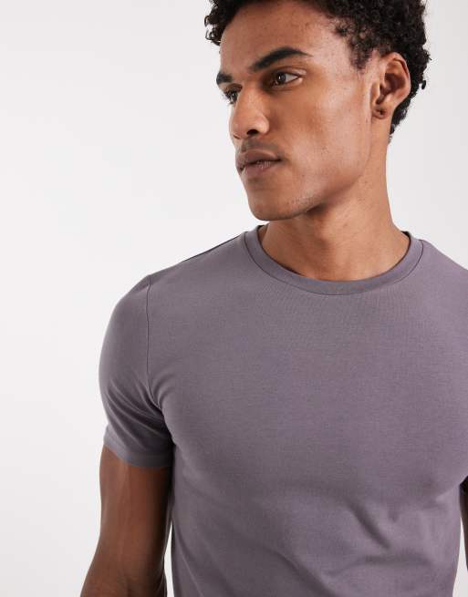 ASOS DESIGN - Essentials - Grå tætsiddende T-shirt, 4 af 5
