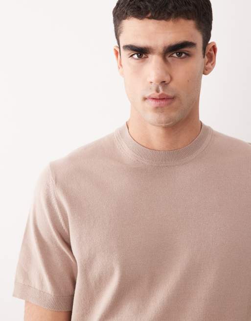 ASOS DESIGN - Essentials - Gråbrun afslappet overdel i fin strik med rund hals, 2 af 5