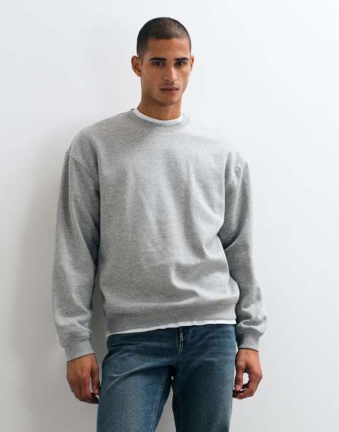 ASOS DESIGN – Essentials – Gråmelerad sweatshirt i oversize - view 1
