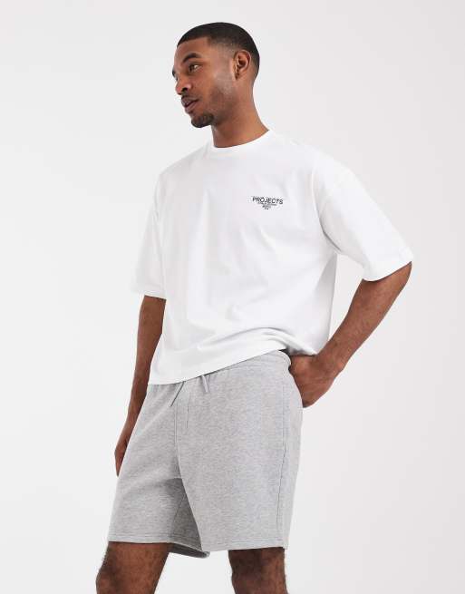 ASOS DESIGN - Essentials - Gråmelerede mellemlange jerseyshorts med oversized pasform, 2 af 5