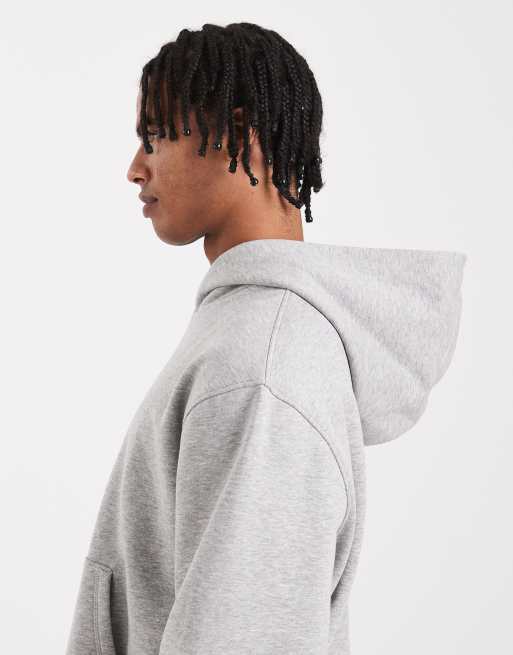 ASOS DESIGN essential boxy oversized hoodie in heather gray