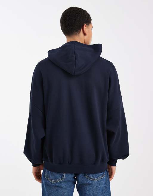 ASOS DESIGN – Essentials – Granatowa bluza z kapturem o fasonie extreme oversize , 3 z 5