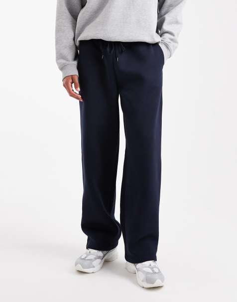 ASOS DESIGN essentials wide leg jogger in navy