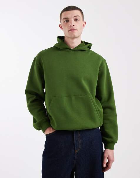 ASOS DESIGN - Essentials - Grøn afslappet hættetrøje med firkantet pasform - view 1
