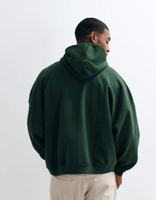 ASOS DESIGN - Essentials - Grøn ekstremt oversized T-shirt med gennemgående lynlås, 3 af 5