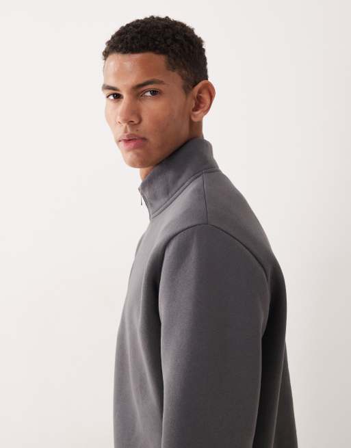 ASOS DESIGN essentials half zip sweatshirt in charcoal, 4 of 5