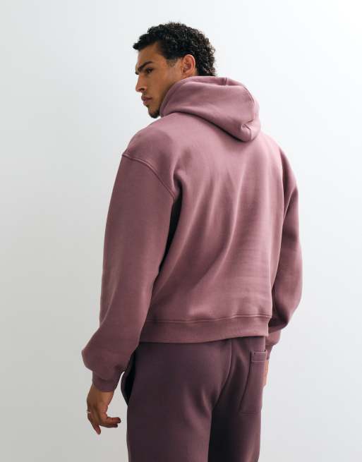 ASOS DESIGN essentials hoodie coupe carrée décontractée rose taupe, 5 de 5