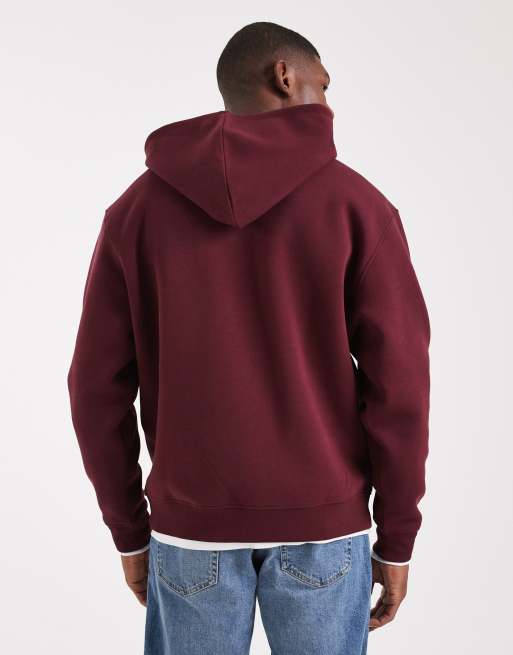 ASOS DESIGN essentials hoodie in burgundy