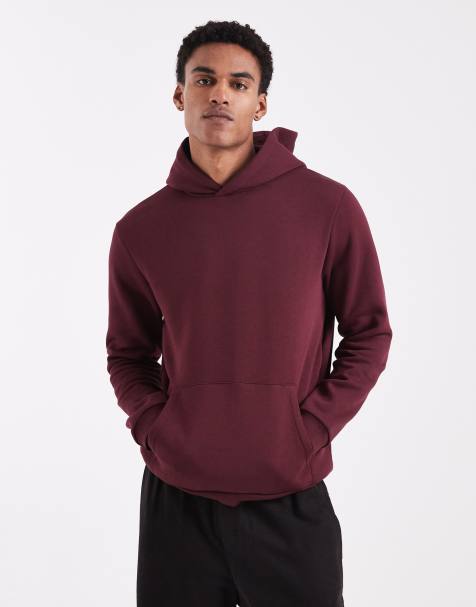 ASOS DESIGN essentials hoodie in burgundy - view 1