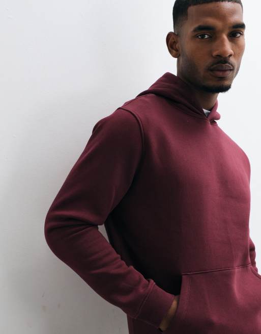 ASOS DESIGN essentials hoodie in burgundy, 2 of 5