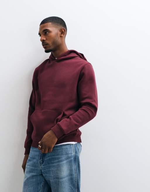 ASOS DESIGN essentials hoodie in burgundy, 3 of 5