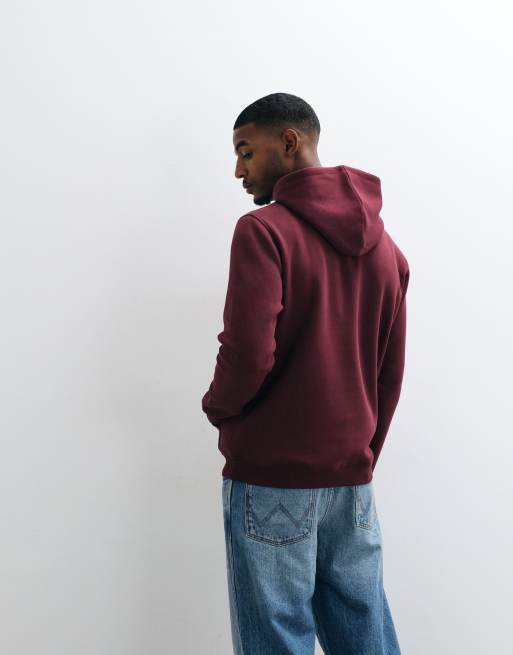ASOS DESIGN essentials hoodie in burgundy, 5 of 5