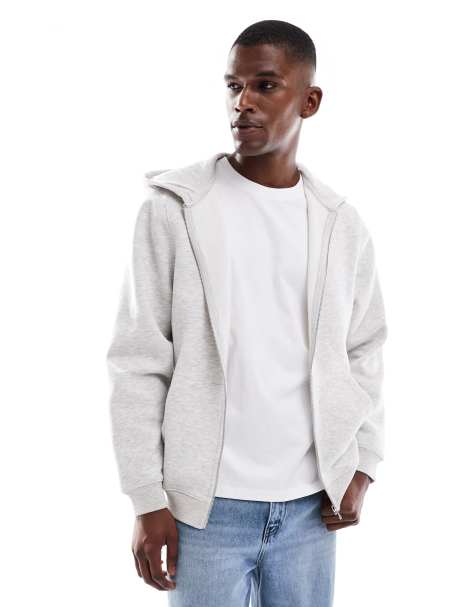 ASOS DESIGN - Essentials - Hvid meleret hættetrøje - view 1