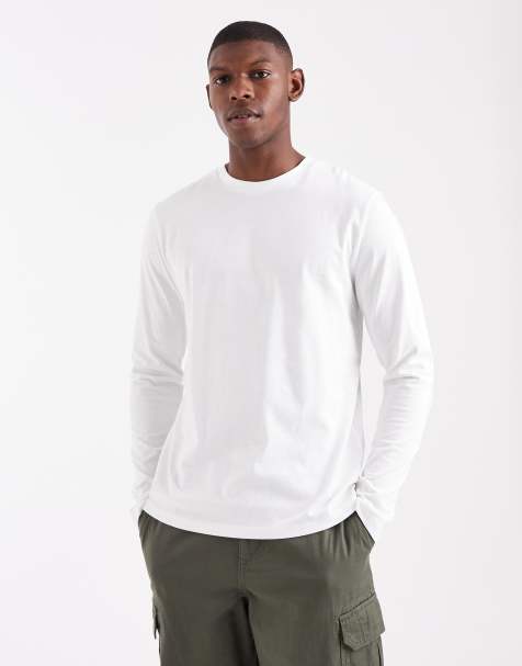 ASOS DESIGN - Essentials - Hvid tætsiddende T-shirt med lange ærmer - view 1