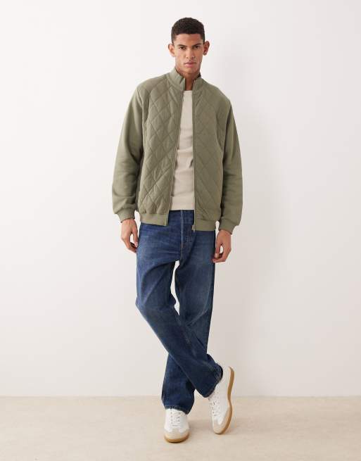 ASOS DESIGN - Essentials - Jack met rits en opstaande boord in donkergroen , 2 van 5