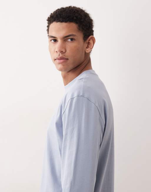 ASOS DESIGN Essentials – Jasnoniebieski luźny T-shirt z długimi rękawami, 4 z 5