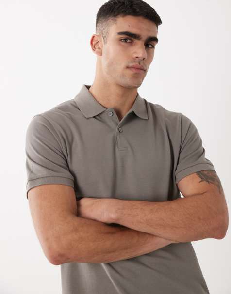 ASOS DESIGN – Essentials – Jasnoszara koszulka polo o regularnym kroju z piki - view 1