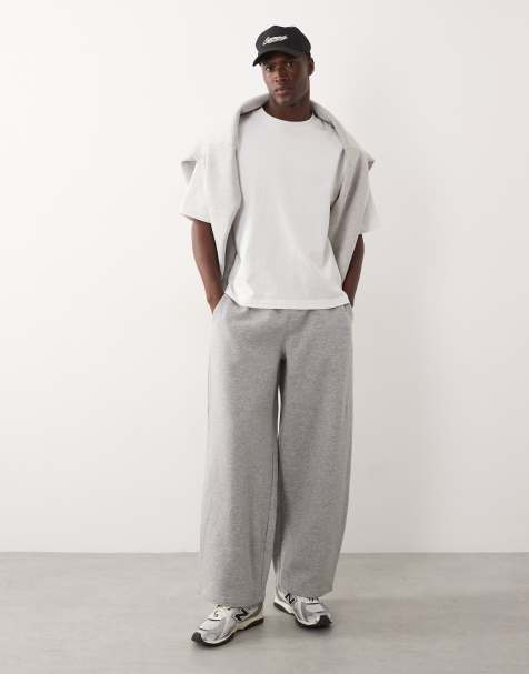 ASOS DESIGN essentials jogger ampio a palloncino in grigio mélange - view 1