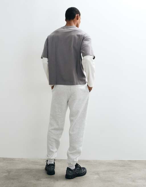 ASOS DESIGN essentials jogger resserré aux chevilles en gris chiné clair, 5 de 5