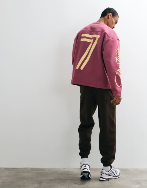 ASOS DESIGN essentials joggers con fondo risvoltato in marrone, 3 di 5