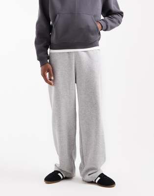 Essentials - Jogginghose in grau meliert mit weitem Schnitt Grau XL
