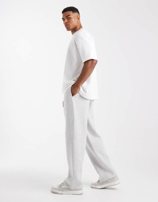 ASOS DESIGN – Essentials – Jogginghose in Weiß meliert mit weitem Schnitt, 3 von 5