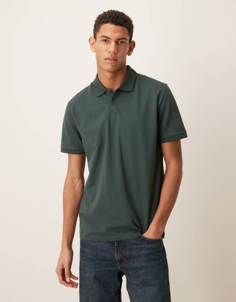 ASOS DESIGN – Essentials – Kakifärgad pikétröja i regular fit - view 1